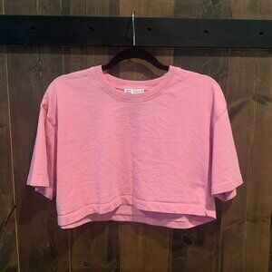 Zara Short Sleeve Crop Tee Women's Size S